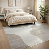 Abstract Area Beige Abstract Organic Shapes Area Rug