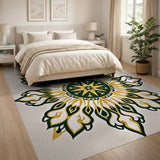 Golden Mandala Starburst Area Rug