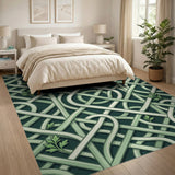 Green Maze Knot Area Rug