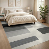 Geometric Modern Black and White Modern Black White Striped Geometric Rug