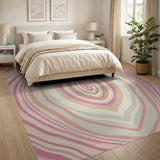 Pink Agate Wave Abstract Area Rug