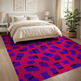 Vibrant Pink Purple Geometric Area Rug