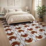 Brown Tan Interlocking Geometric Area Rug