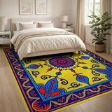 Multi-color and Patterns Vibrant Yellow Persian Medallion Area Rug
