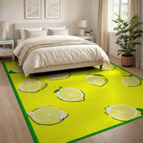 Fruit Pattern Sunny Lemon Slices Yellow Area Rug