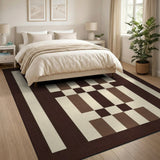 Geometric Brown Tan Lattice Area Rug