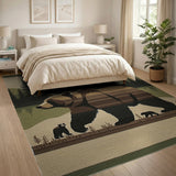 Grizzly Bear with Cubs Mountain Wilderness Rug