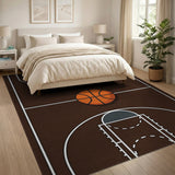 Brown Basketball Court Area Rug