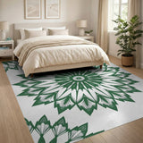 Green Leaf Mandala Area Rug