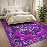Vibrant Purple Mandala Persian Rug