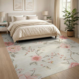 Blush Peony Floral Vintage Area Rug