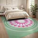 Pink Radiant Flower Mandala Area Rug