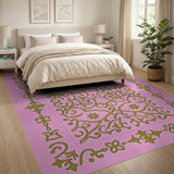 Pink Gold Ornate Persian Area Rug