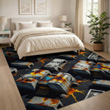 Industrial Rust Concrete Apocalypse Area Rug