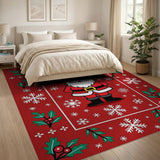 Jolly Cartoon Santa Christmas Area Rug