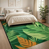 Green Vibrant Green Monstera Leaf Area Rug