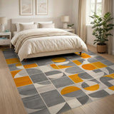 Orange Geometric Modern Area Rug