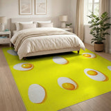 Sunny Side Up Eggs Yellow Area Rug