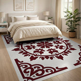 Ornate Red Floral Medallion Rug
