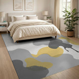 Abstract Grey Yellow Cloud Area Rug