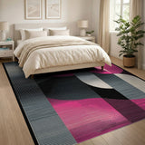 Geometric Modern Pink Grey Geometric Abstract Area Rug