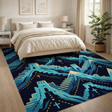 Teal Mountain Pueblo Stairway Rug