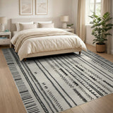 Black White Tribal Geometric Area Rug