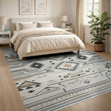 Beige Southwestern Geometric Tribal Area Rug