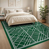Emerald Green Lattice Trellis Area Rug