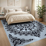 Ornate Blue Mandala Persian Rug