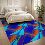 Vibrant Blue Airplane Multi-Color Area Rug