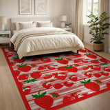 Strawberry Striped Area Rug