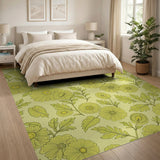 Sunny Yellow Daisy Floral Vintage Area Rug