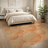 Orange Overlapping Circle Area Rug