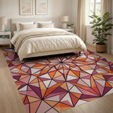 Vibrant Geometric Star Mandala Area Rug