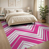 Bold Pink Zigzag Chevron Area Rug