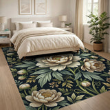 Ivory Peony Bouquet Area Rug