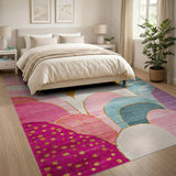 Vibrant Rainbow Arch Multi-Color Area Rug