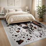 Holstein Cow Portrait Farmhouse Rug