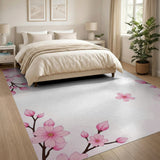 Pink Blush Pink Cherry Blossom Floral Rug