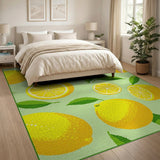 Zesty Lemon Slices and Leaves Area Rug