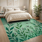 Dragonfly Meadow Green Area Rug