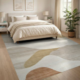 Beige and Neutral Abstract Wave Area Rug