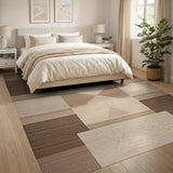 Beige Geometric Woven Area Rug