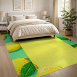 Vibrant Lemon Slice Fruit Pattern Area Rug