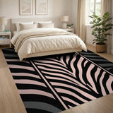 Pink Zebra Stripe Area Rug