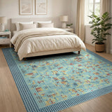 Teal Mosaic Geometric Area Rug