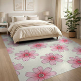 Pink Cherry Pink Cherry Blossom Floral Area Rug
