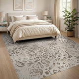 Distressed Beige Leopard Spot Area Rug