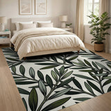 Olive Leaf Greenery Area Rug